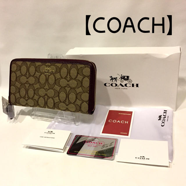 COACH(コーチ)の295 コーチ 54633 長財布 シグネチャー ラウンドファスナー ブラウン レディースのファッション小物(財布)の商品写真