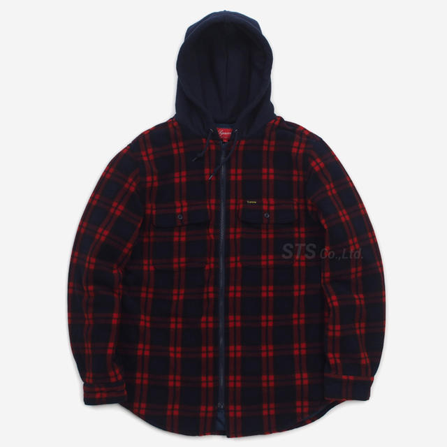 Supreme Hooded Plaid Work Shirt NAVY