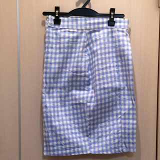 グレイル(GRL)の新品青チェックタイトスカート(ひざ丈スカート)