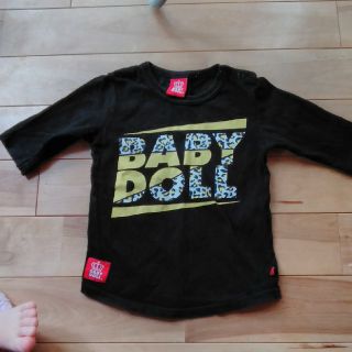 ベビードール(BABYDOLL)の美品　ベビードール　ベビー　ロンT　ブラック　ヒョウ柄　サイズ90(Tシャツ/カットソー)