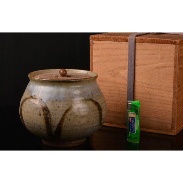 vincou 茶道具　絵唐津　鉄絵草文　水指　時代箱付　C　R474