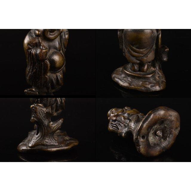 中国 古銅宣徳銅 布袋像 置物 C R486 - 彫刻/オブジェ