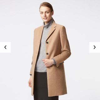 ユニクロ(UNIQLO)の新品 UNIQLO ユニクロ ウールカシミヤ チェスターコート黒 S(チェスターコート)