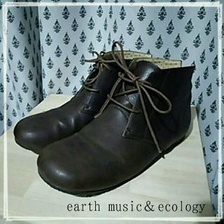 アースミュージックアンドエコロジー(earth music & ecology)のearth/ぺたんこレースアップブーツ(ブーツ)