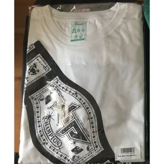 エーケービーフォーティーエイト(AKB48)の豆腐プロレスコラボ WIPチャンピオンベルトTshirt(WHITE) Lサイズ(Tシャツ/カットソー(半袖/袖なし))