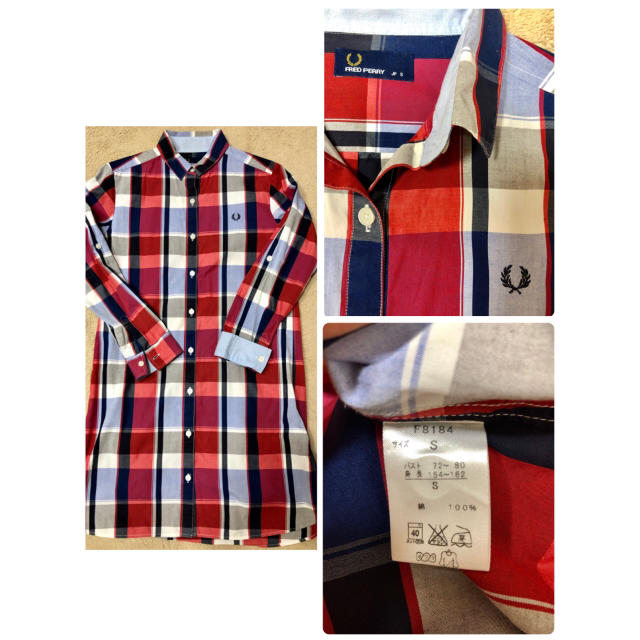 FRED PERRY(フレッドペリー)のtori様専用☆フレッドペリー シャツワンピ チェック レディースのワンピース(ひざ丈ワンピース)の商品写真