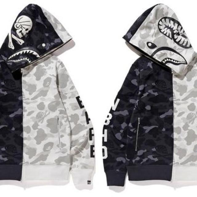 A BATHING APE(アベイシングエイプ)のXL A BATHING APE NEIGHBORHOOD CAMO SHARK メンズのトップス(パーカー)の商品写真