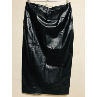 ザラ(ZARA)のZARA BASIC レザースカート XS 黒(ひざ丈スカート)