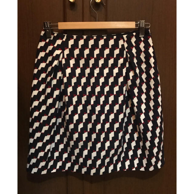レディースアバハウス 日本製 幾何学柄　ボックススカート　★極美品