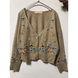 チャイルドウーマン(CHILD WOMAN)のCHILDWOMAN＊刺繍ニットカーディガン(カーディガン)