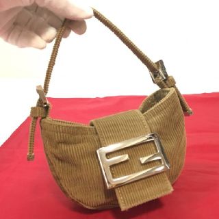 フェンディ(FENDI)のフェンディ　コーデュロイ　ミニマンマ　バケット(ハンドバッグ)