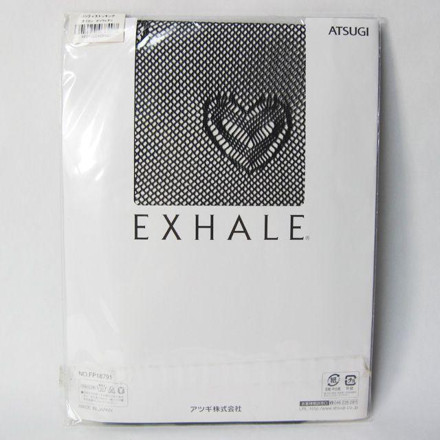 Atsugi(アツギ)の新品未使用 ATSUGI Exhale ハートフルネット柄 ブラック レディースのレッグウェア(タイツ/ストッキング)の商品写真