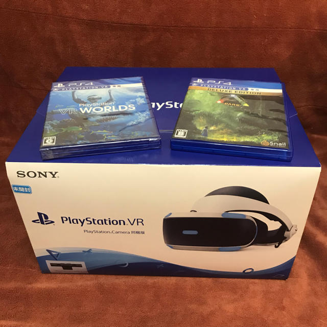 PlayStation VR(プレイステーションヴィーアール)の★新品未開封★ PSVR カメラ同梱版★VR WORLDS★ARK PARK★ エンタメ/ホビーのゲームソフト/ゲーム機本体(家庭用ゲーム機本体)の商品写真