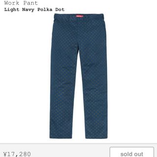 シュプリーム(Supreme)の30 18AW Supreme Work Pant light navy dot(ワークパンツ/カーゴパンツ)