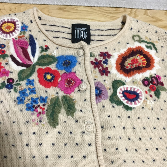 ROSE BUD(ローズバッド)のHILPOP ローズバッド ROSEBUD カーディガン 花柄 刺繍 難あり レディースのトップス(カーディガン)の商品写真