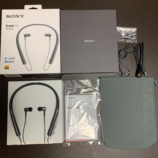 SONY(ソニー)のSONYワイヤレスイヤホンh.ear in MDR-EX750BT 黒 スマホ/家電/カメラのオーディオ機器(ヘッドフォン/イヤフォン)の商品写真