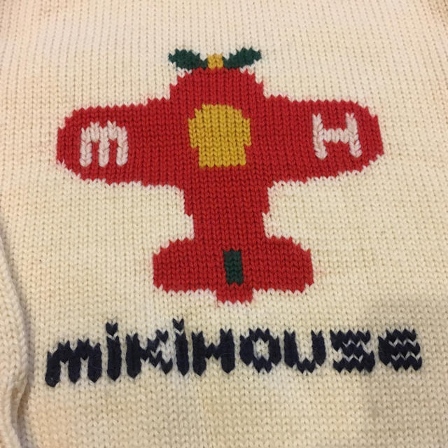 mikihouse(ミキハウス)のミキハウス セーター 白 飛行機 100 キッズ/ベビー/マタニティのキッズ服男の子用(90cm~)(ニット)の商品写真