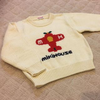 ミキハウス(mikihouse)のミキハウス セーター 白 飛行機 100(ニット)