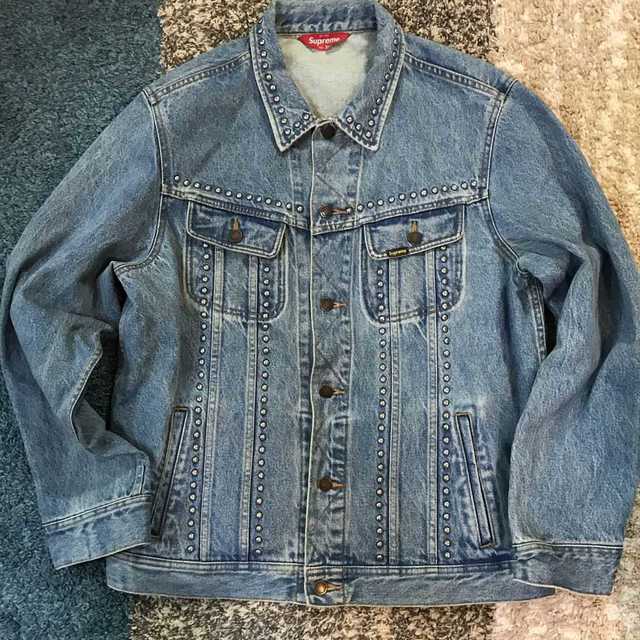 日本製好評 Supreme Studded Denim Jacket デニム 黒 S 大人気新作