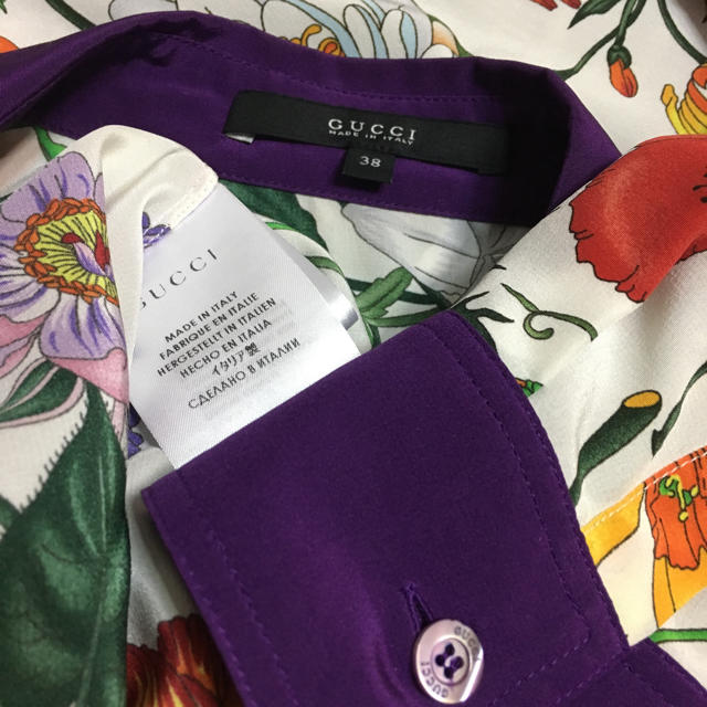 Gucci - 【GUCCI】フローラ スカーフ同柄 シャツ ブラウス 美品の通販