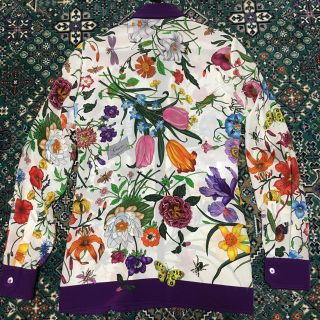 Gucci - 【GUCCI】フローラ スカーフ同柄 シャツ ブラウス 美品の通販