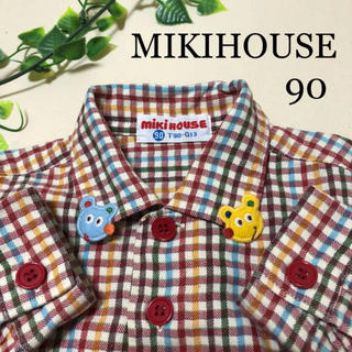 ミキハウス(mikihouse)のミキハウス チェックシャツ 90 襟くま 日本製 ファミリア (ブラウス)