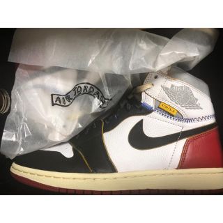 ナイキ(NIKE)の26.0 union nike air jordan 1 黒 赤(スニーカー)