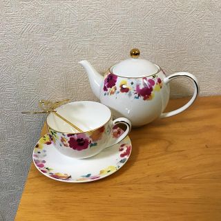 フランフラン(Francfranc)の美品☆フランフラン ティーポット&カップ&マドラー ３点セット(食器)