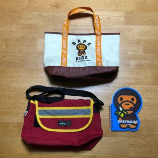 アベイシングエイプ(A BATHING APE)のBAPE 子供用ショルダーバックと雑誌の付録 サンリオメモ帳3点セット(その他)