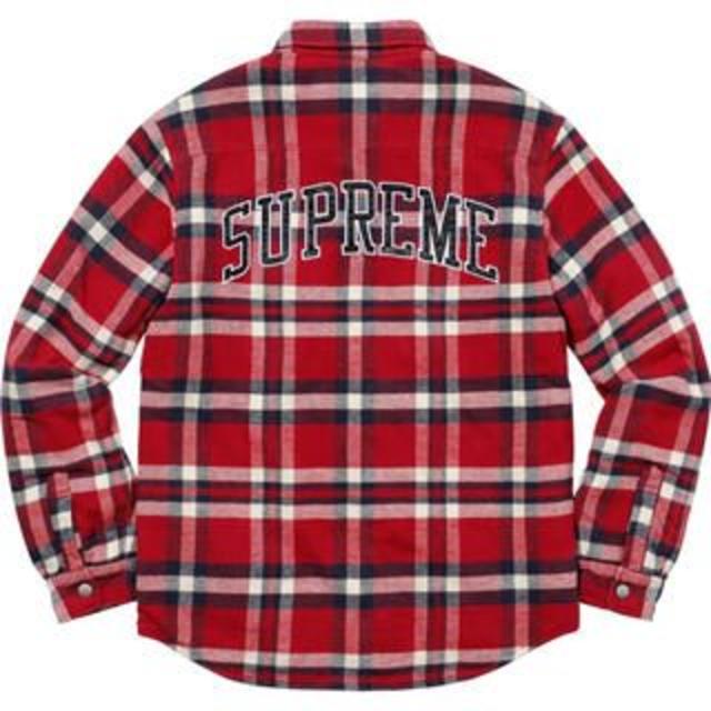 supreme Quilted Arc Logo Flannel Shirt