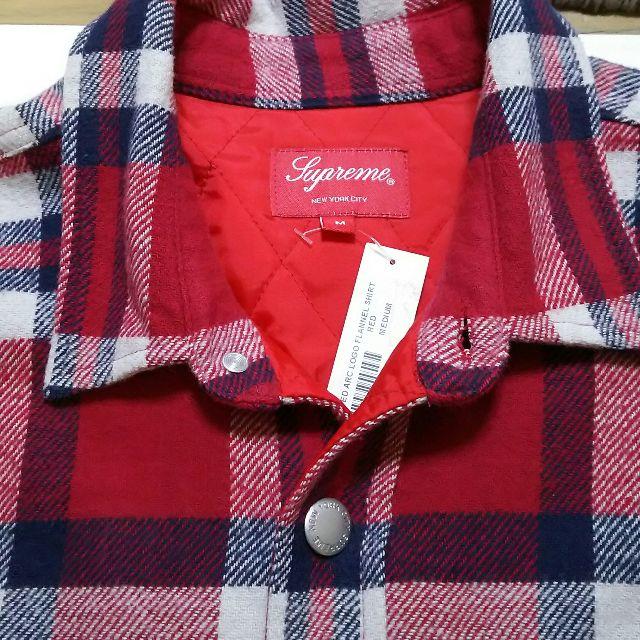supreme Quilted Arc Logo Flannel Shirt 1