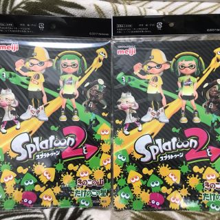 ニンテンドウ(任天堂)のスプラトゥーン２ 明治コラボ下敷き２枚組(その他)