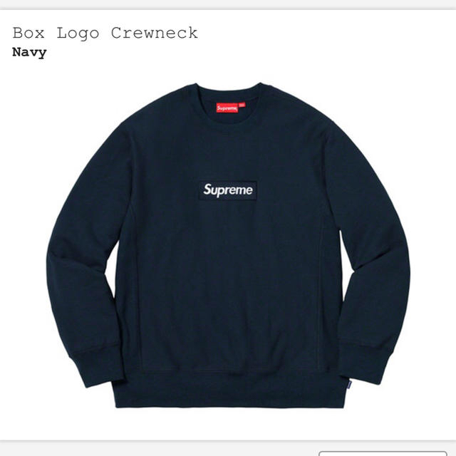 supreme Box Logo Crewneck ネイビー Lサイズ