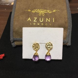 AZUNI スモールドロップピアス アメジスト(ピアス)