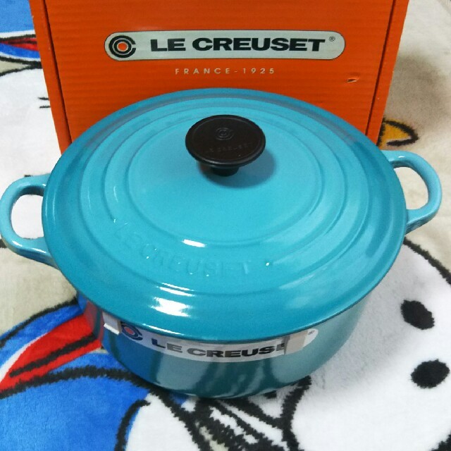 ルクルーゼ　LE CREUSET ココット・ロンド 26cm カリビアンブルー