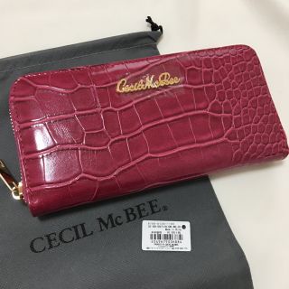 セシルマクビー(CECIL McBEE)の新品 セシルマクビー クロコ柄 ラウンドファスナー 長財布 パープルピンク(財布)