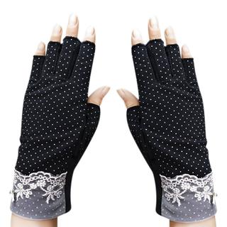 レディース 指なし UV手袋 通勤 通学 紫外線対策 日焼け止め コットン ソフ(手袋)