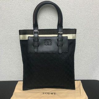 ロエベ(LOEWE)のロエベ　トートバッグ　黒　レザー　キャンバス　(トートバッグ)