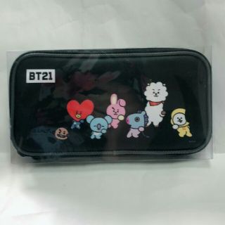 ボウダンショウネンダン(防弾少年団(BTS))のマルチポーチ 黒 bts bt21 バンタン ペンケース  ポーチ(アイドルグッズ)