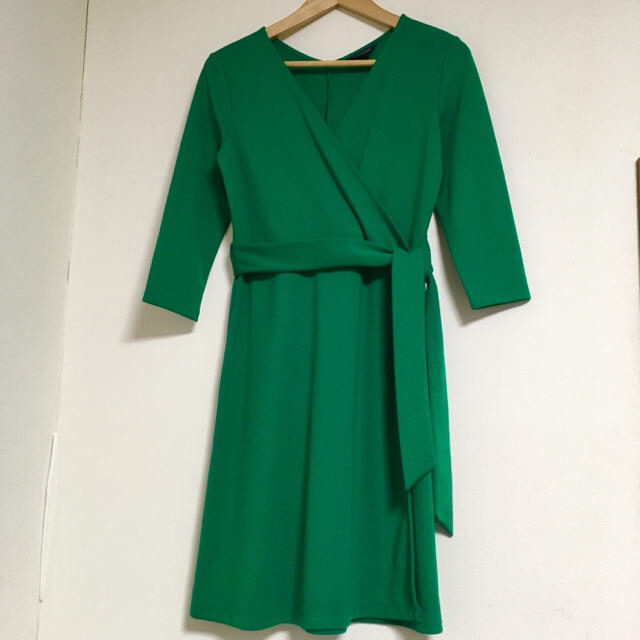 お洒落無限大 ランズエンド Lands End 7部袖 ラップワンピース 完売 お洒落無限大 ランズエンド Lands End 7部袖 ラップワンピース 完売