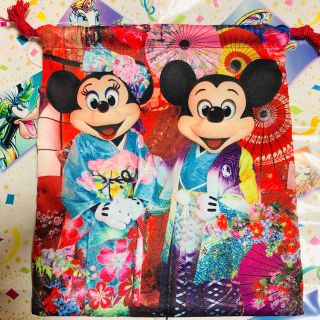 ディズニー(Disney)の【イマジニングザマジック】蜷川実花コラボ ミッキーミニー 巾着袋(キャラクターグッズ)