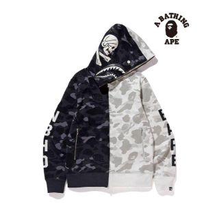 アベイシングエイプ(A BATHING APE)のSサイズBAPE NBHD CAMO SHARK FULL ZIP HOODED(パーカー)