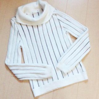 ウィルセレクション(WILLSELECTION)の【超美品】オフタートル☆ストライプアンゴラニット(ニット/セーター)