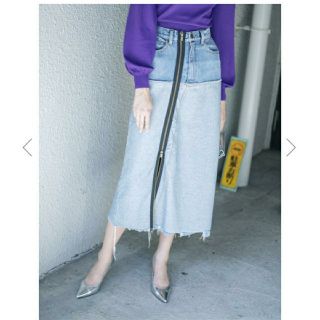 アメリヴィンテージ(Ameri VINTAGE)のINSIDE OUT ZIPPER DENIM SKIRT アメリヴィンテージ(ロングスカート)