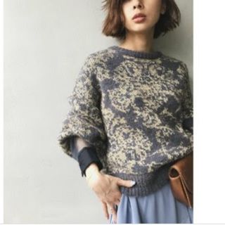 アメリヴィンテージ(Ameri VINTAGE)のDAMASK JACQUARD KNIT (ニット/セーター)