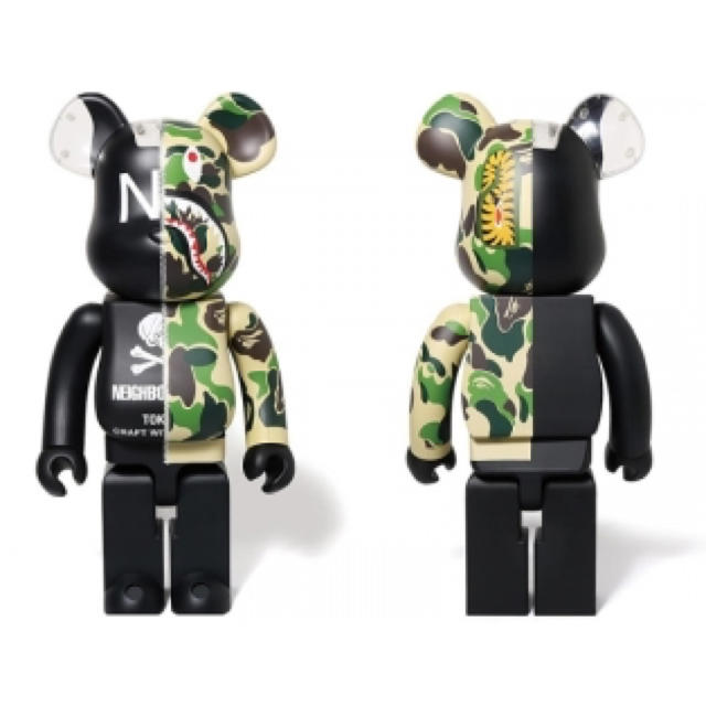 NEIGHBORHOOD(ネイバーフッド)のBAPE NBHD CAMO ABC SHARK BE@RBRICK エンタメ/ホビーのフィギュア(その他)の商品写真