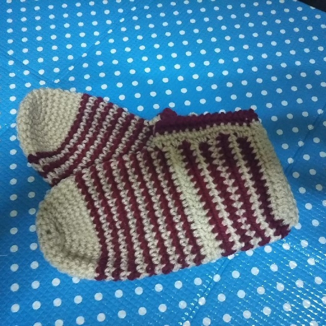【マミー様専用】手編み 毛糸ソックス  ハンドメイドのファッション小物(レッグウェア)の商品写真