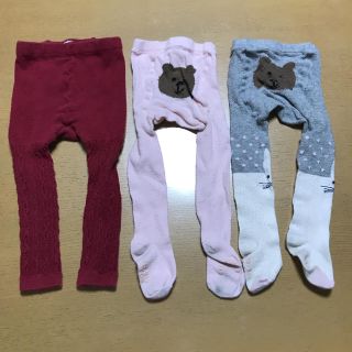 ベビーギャップ(babyGAP)の【売却】babygap タイツ2組 ユニクロ ニットレギンス1枚(靴下/タイツ)