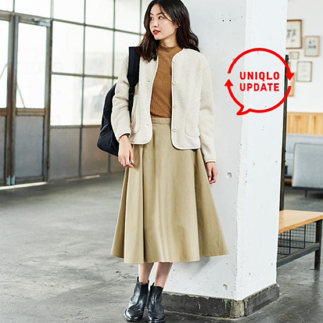 UNIQLO(ユニクロ)のUNIQLO フリースノーカラージャケット Lサイズ レディースのジャケット/アウター(ノーカラージャケット)の商品写真