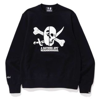 アベイシングエイプ(A BATHING APE)の【L】BAPE NEIGHBORHOOD CREWNECK BLACK(スウェット)